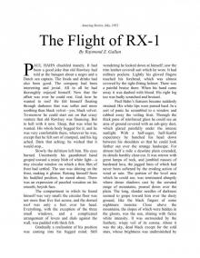 The Flight of RX-1 By Raymond Z