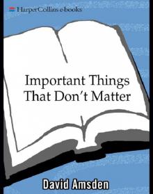 Important Things That Don't Matter